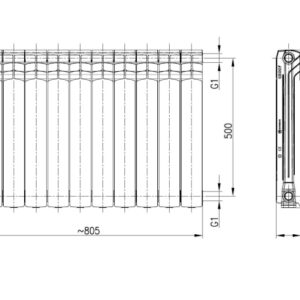 Alternative view of Радијатор Aлуминумски R-500 G500F KFA